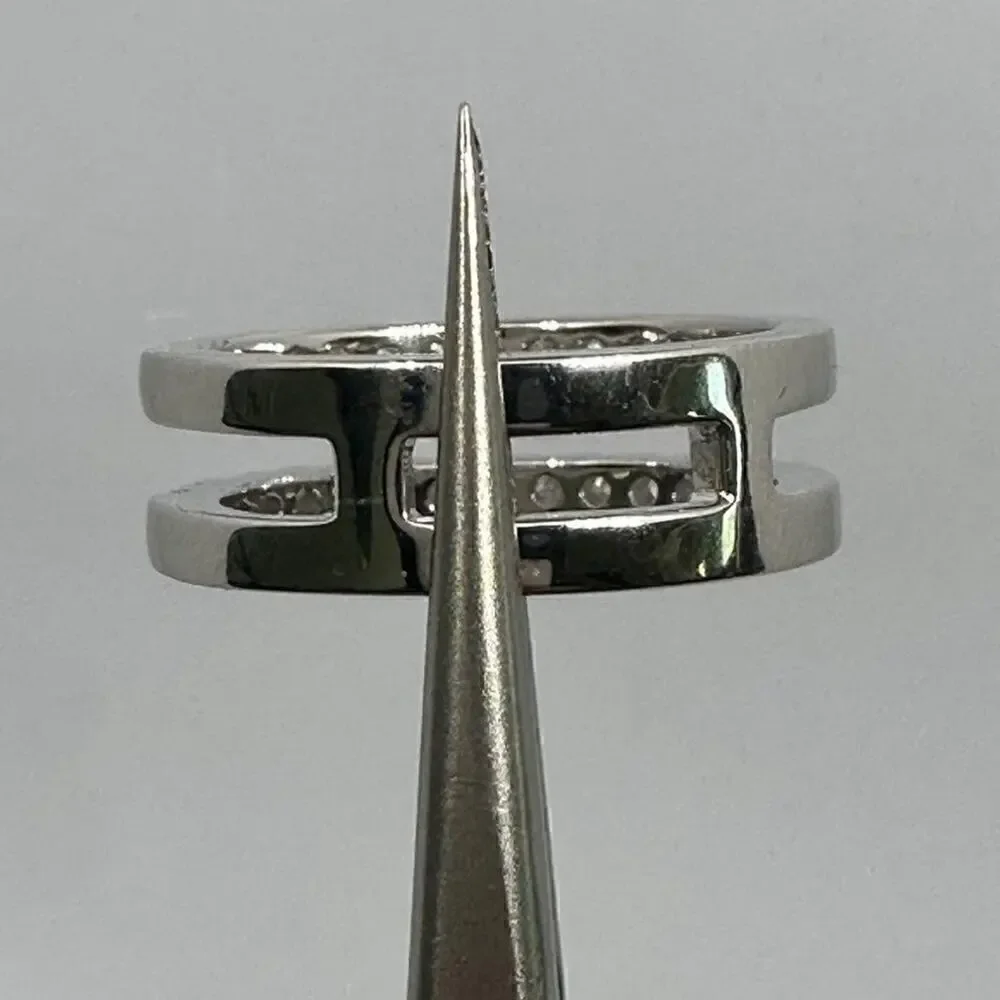 Moissanite Diamond Ring Enhancer Wedding Band GRA Certified 925 18K White Gold